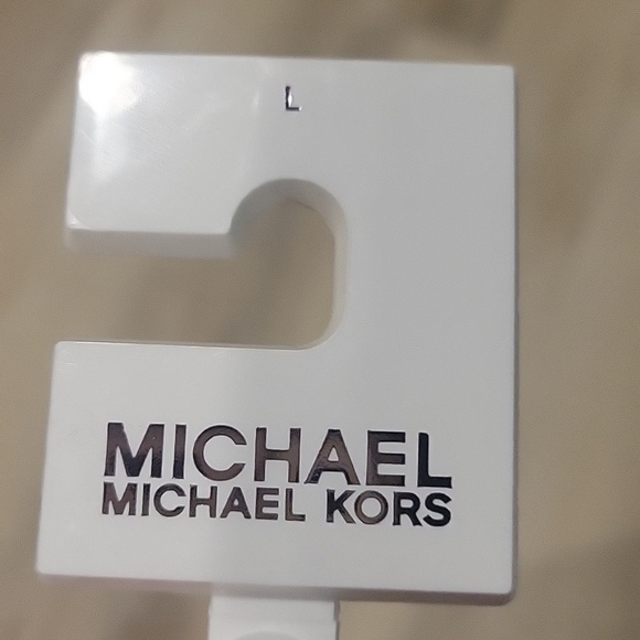 NEW! MICHAEL KORS Brown Vegan Leather Belt w/ Gold Studs Large.